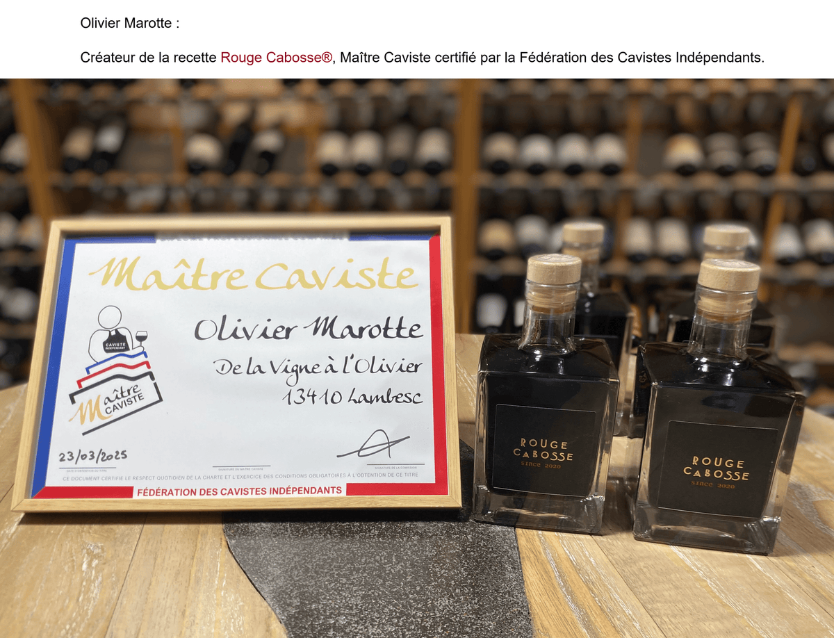 diplome Olivier Marotte maitre caviste